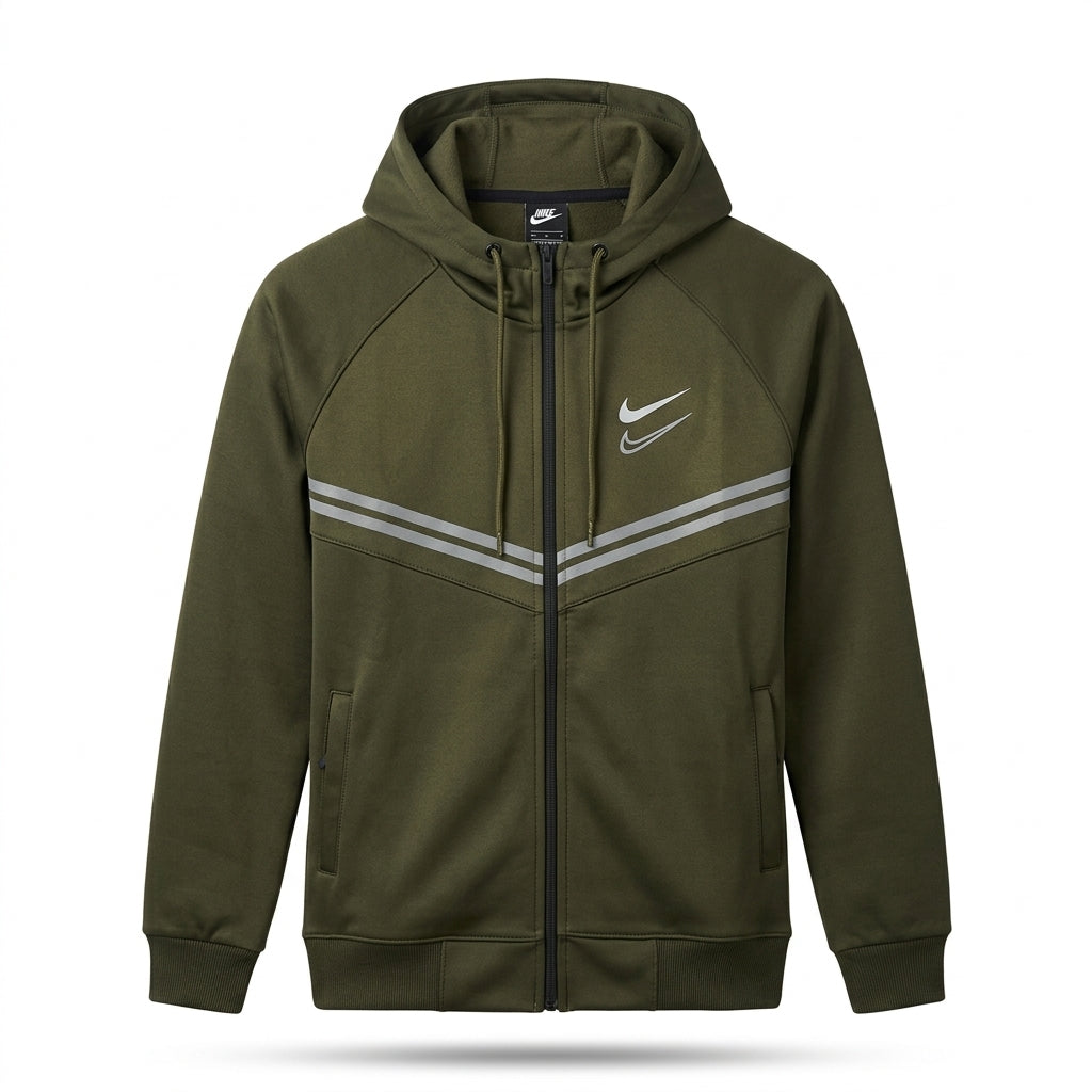 Nike Sherpa-Lined Full-Zip Athletic Hoodie - Medium