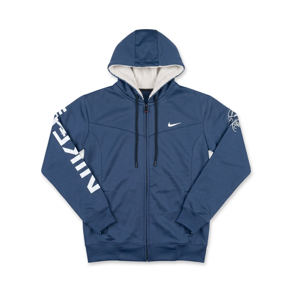 Nike Sherpa-Lined Full-Zip Athletic Hoodie - Medium