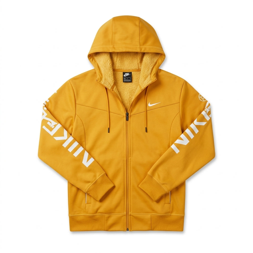 Nike Sherpa-Lined Full-Zip Athletic Hoodie - Medium
