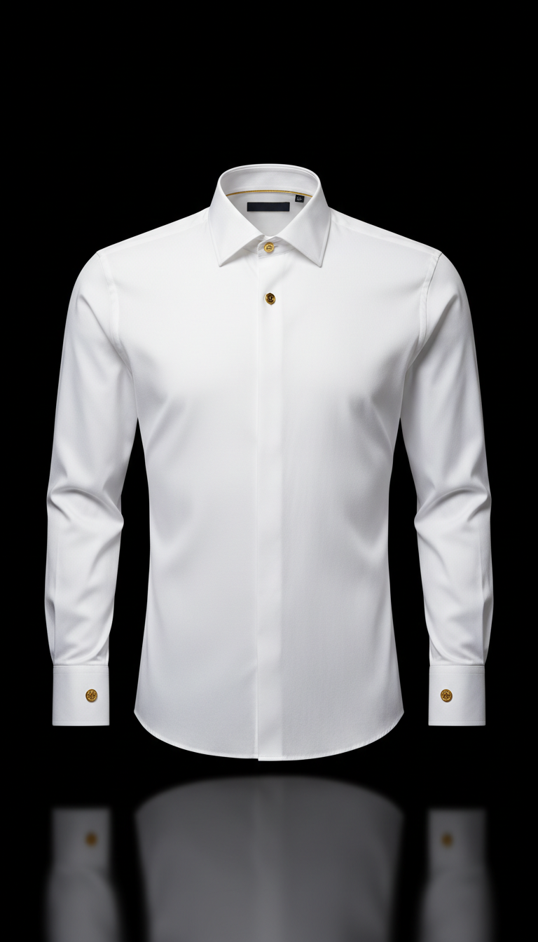 Slim Egyptian cotton dress shirt Pearl White