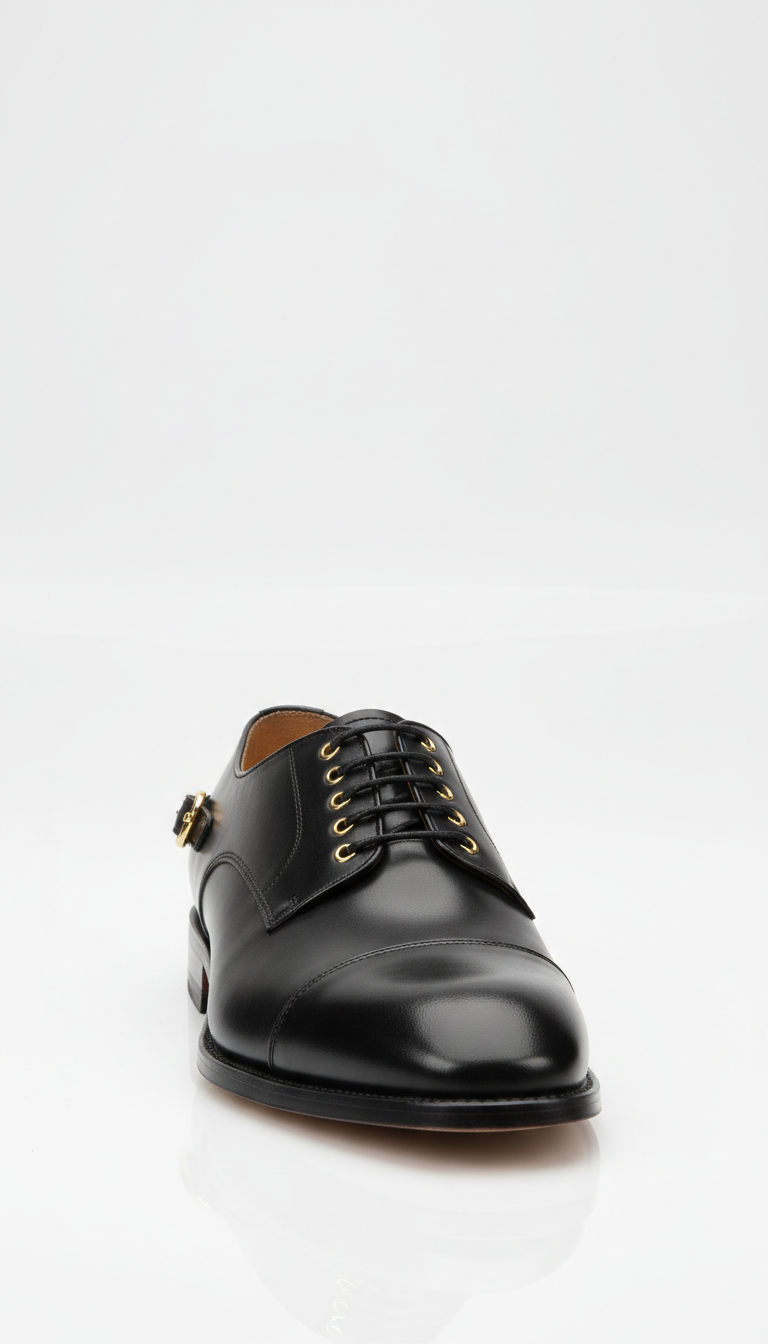 Italian black leather Oxford shoes
